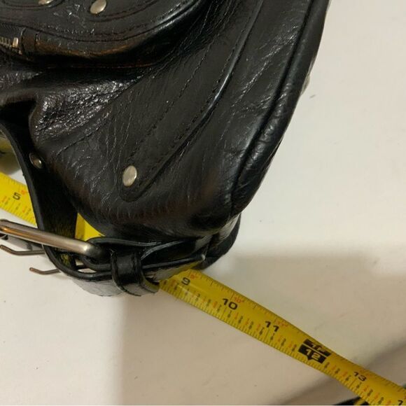 Hype Women's Black Soft Leather Studded Tote Satchel hobo bag - Picture 11 of 15